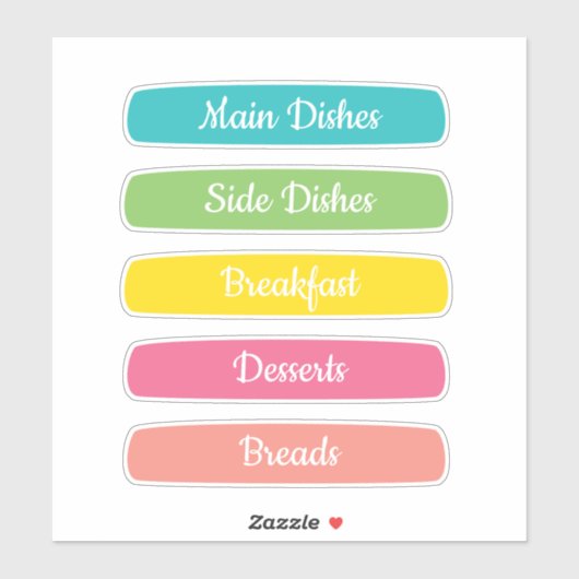 Recipe Dividers Personalized Aufkleber (Blatt)