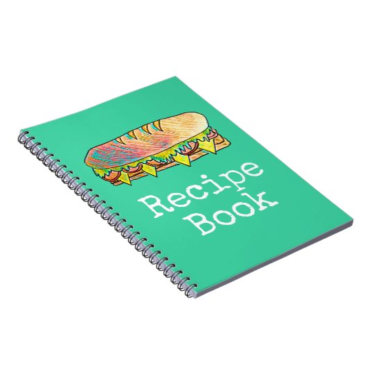 Recipe food sub sandwich food art notizblock (Rechte Seite)