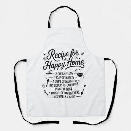 Recipe for a Happy Home Kitchen Love, Laughter Schürze