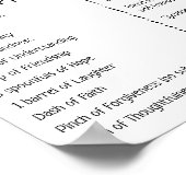 Recipe for a Happy Marriage Greenery Matcha Poster (Ecke)