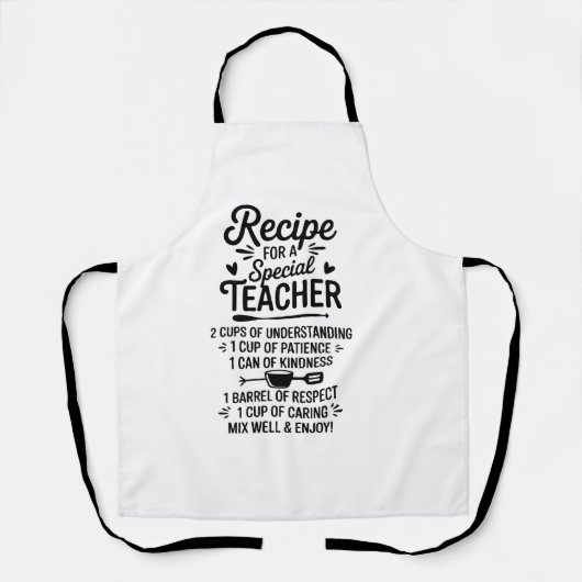Recipe for a Special Teacher Kitchen Appreciation  Schürze (Vorderseite)