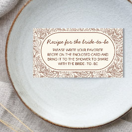 Recipe For Bride Floral Brown Handwritten Begleitkarte