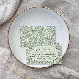 Recipe For Bride Floral Sage Green Handwritten Begleitkarte