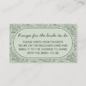 Recipe For Bride Floral Sage Green Handwritten Begleitkarte (Vorderseite)