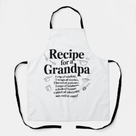 Recipe for Grandpa Kitchen Wisdom, Kindness Humor Schürze