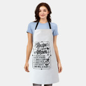 Recipe for Mom Kitchen Love, Care & Warmth Quote Schürze (Getragen)