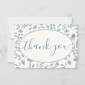 Recipe for the Bride Dusty Blue Floral Dankeskarte (Vorderseite)