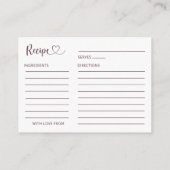 Recipe for the Bride Modern Rose Gold  Enclosure C Begleitkarte (Rückseite)