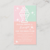 Recipe Ice Creme Retro Brautparty Begleitkarte (Vorderseite)
