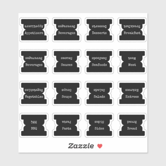 Recipe Index Divider Side Tab Black Folding  Aufkleber (Blatt)