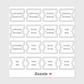 Recipe Index Divider Side Tab White Folding Aufkleber (Blatt)