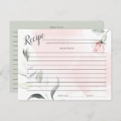 RECIPE-KARTE Wasserfarbe Rosa Rose Postkarte (Vorne/Hinten)