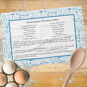 Recipe Keepake Country Blue Küche Handtuch