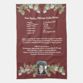 Recipe Keepake Foto und blühende Bräune kariert Geschirrtuch (Vertikal)