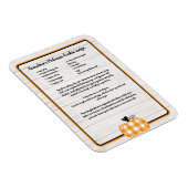 Recipe keepake Herbst kariert-orange Kürbis weiß Magnet (Rechte Seite)