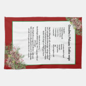 Recipe keepake Rote Weihnachten Pinecones Grüne Geschirrtuch (Horizontal)