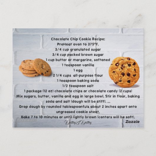 Recipe Kitchen Koch Food Dinner Destiny's Destiny' Postkarte (Rückseite)