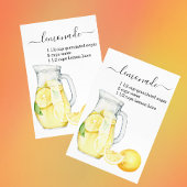 Recipe Lemonade Drink Wasserfarben Zitronen Postkarte