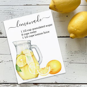 Recipe Lemonade Drink Wasserfarben Zitronen Postkarte