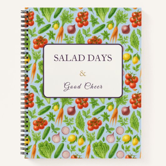 Recipe Notebook | Garden Vegetable Pattern | Foodi Notizblock (Vorderseite)