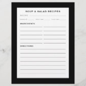 Recipe Page | Soup & Salad | Simple Black White (Vorderseite)