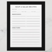 Recipe Page | Soup & Salad | Simple Black White (Rückseite)