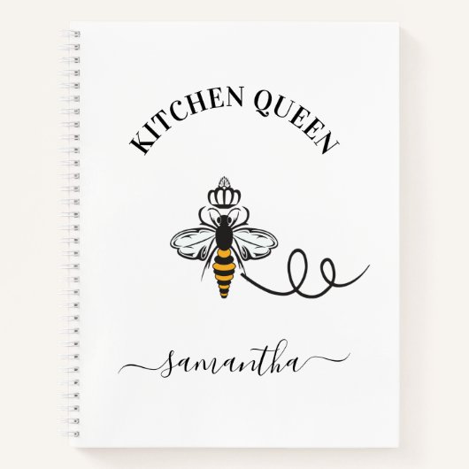 Recipe Queen bee Küchenchef Name Notizblock (Vorderseite)