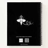 Recipe Queen bee Küchenchef Name Schwarz-weiß Notizblock (Rückseite)