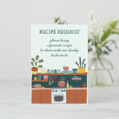 RECIPE REQUEST Bridal Shower Cute Recipe Request Begleitkarte (Stehend Vorderseite)