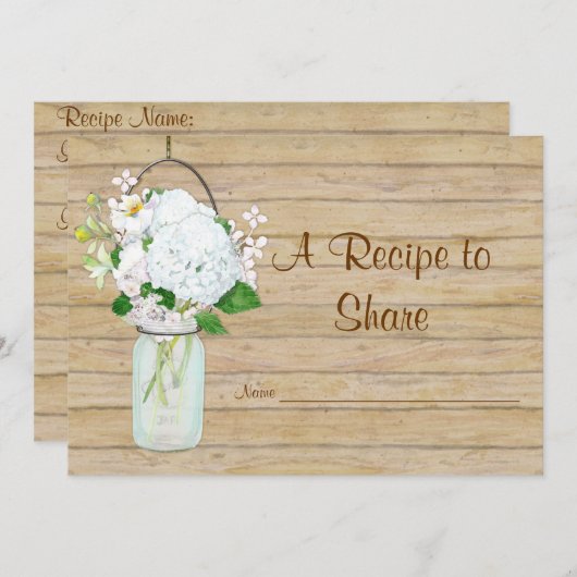 Recipe Rustic Country Mason Jar Blue Hydrangea (Vorne/Hinten)