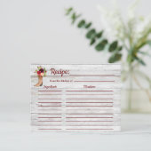 Recipe Rustic Marsala Boho Burgundy Land Beilage Postkarte (Stehend Vorderseite)