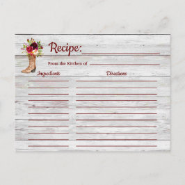 Recipe Rustic Marsala Boho Burgundy Land Beilage Postkarte