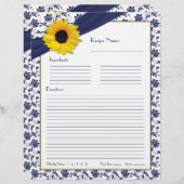 Recipe sunflower Navy Blues Blütenblume Recipe Bei (Vorne/Hinten)