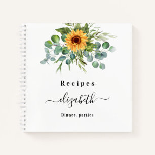 Recipes sunflower Eukalyptus Greenscript Name Notizblock