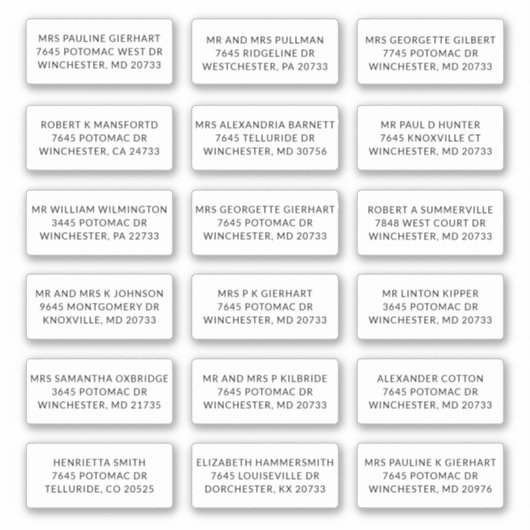 Recipient Name 18 Shipping Address Labels (Vorderseite)