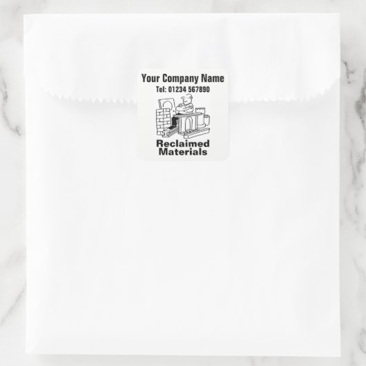 Reclaimed Materials Cartoon. Business Promotion Quadratischer Aufkleber (Tasche)