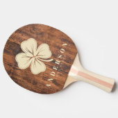 Reclaimed Wood Four Leaf Clover with Name Tischtennis Schläger (Seitenansicht)