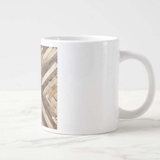 Reclaimed Wood Herringbone Texture Print Jumbo-Tasse (Rechts)