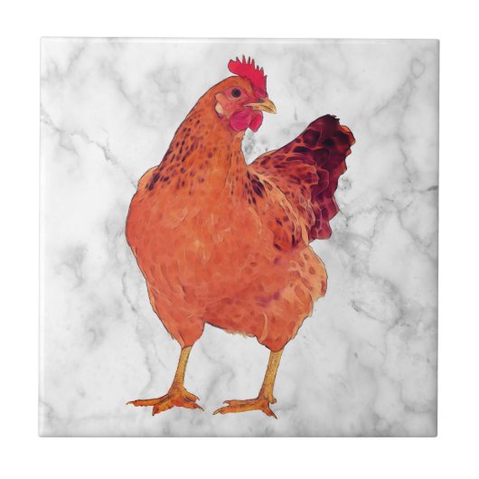 Recoleta Chicken L - Kleine Keramik Fliese (Vorderseite)