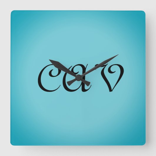 Recoleta Cornflower Blue Quadratische Wanduhr (Vorderseite)