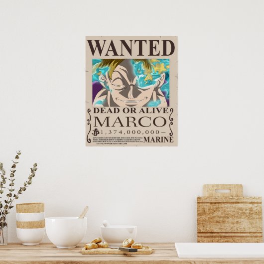 Recompensa Marco One Piece Poster (Küche)