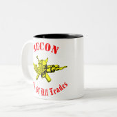 Recon Jack aller Geschäfte ©WhiteTigerLLC.com # Zweifarbige Tasse (Vorderseite Links)
