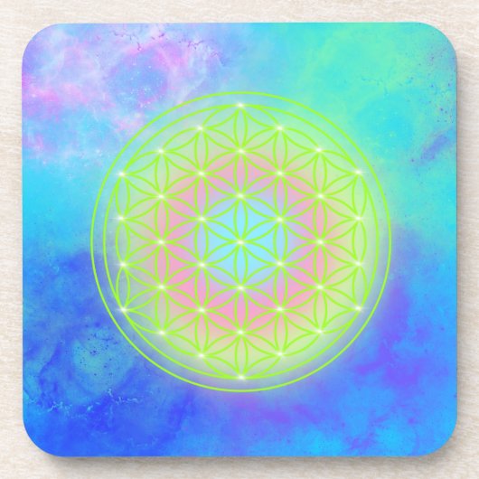Reconnect with Yourself flower of life Getränkeuntersetzer (Vorderseite)