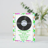 Record Birthday Party Einladungspostkarte (Stehend Vorderseite)