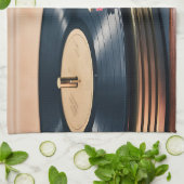 Record Player in Aktion Geschirrtuch (Gefaltet)
