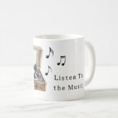 Record Player Music Notes Kaffeetasse (VorderseiteRechts)