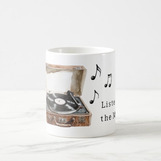 Record Player Music Notes Kaffeetasse (Mittel)