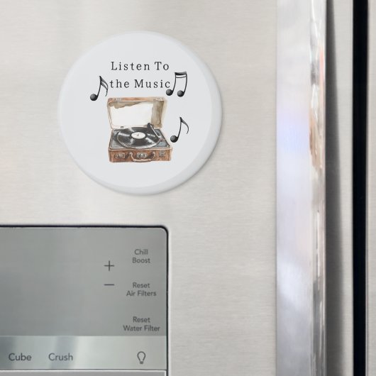 Record Player Music Notes Magnet (In Situ (Kühlschrank))