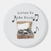 Record Player Music Notes Magnet (Vorne)
