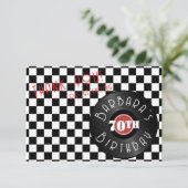 Record Player Rock N Roll Themed Birthday Party Dankeskarte (Stehend Vorderseite)